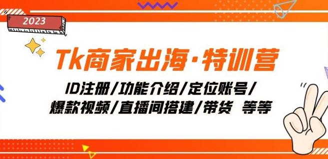 Tk商家出海·特训营：ID注册/功能介绍/定位账号/爆款视频/直播间搭建/带货-创薯资源