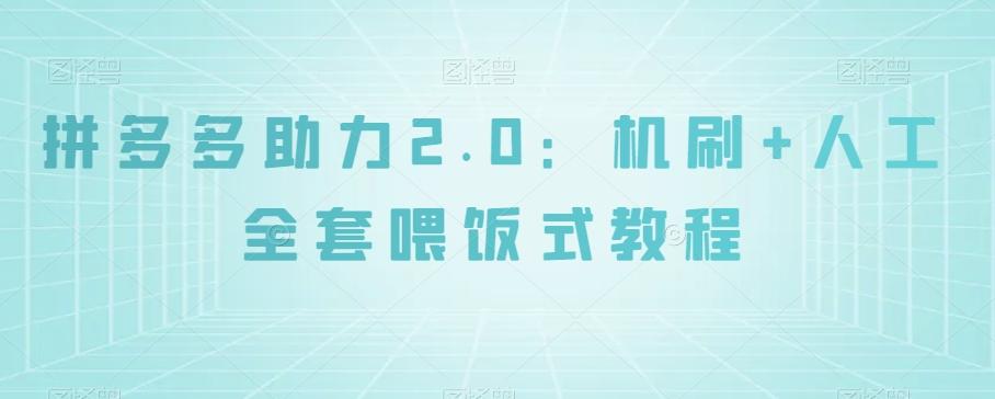 拼多多助力2.0：机刷+人工全套喂饭式教程【揭秘】-创薯资源