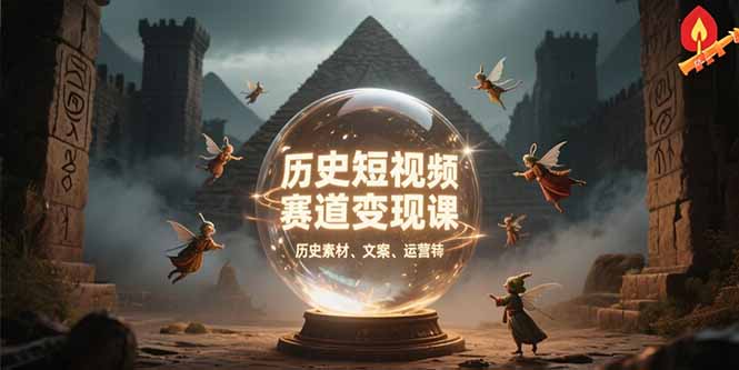 历史短视频赛道变现课，百集素材库应用，文案剪辑技巧，账号运营全案-创薯资源