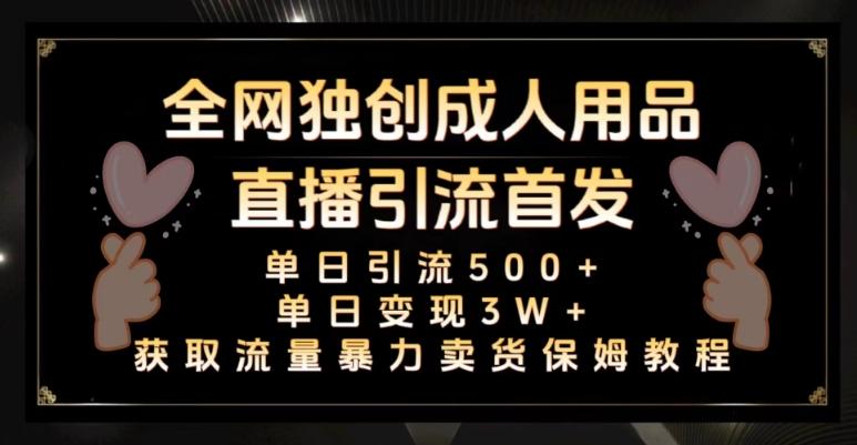 全网独创真人主播+无人直播单日引流500+，橙人用品暴力卖货单日变现3W+保姆似教学2.0【揭秘】-创薯资源