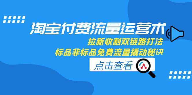 淘宝付费流量运营术，拉新收割双链路打法，标品非标品免费流量撬动秘诀-创薯资源