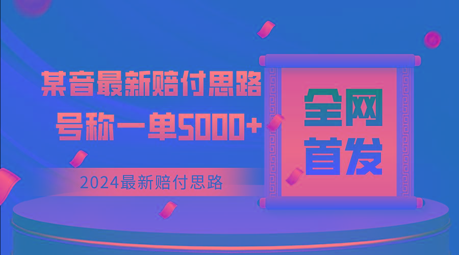 全网首发，2024最新某音赔付思路，号称一单收益5000+-创薯资源