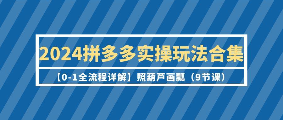 (9559期)2024拼多多实操玩法合集【0-1全流程详解】照葫芦画瓢(9节课)-创薯资源