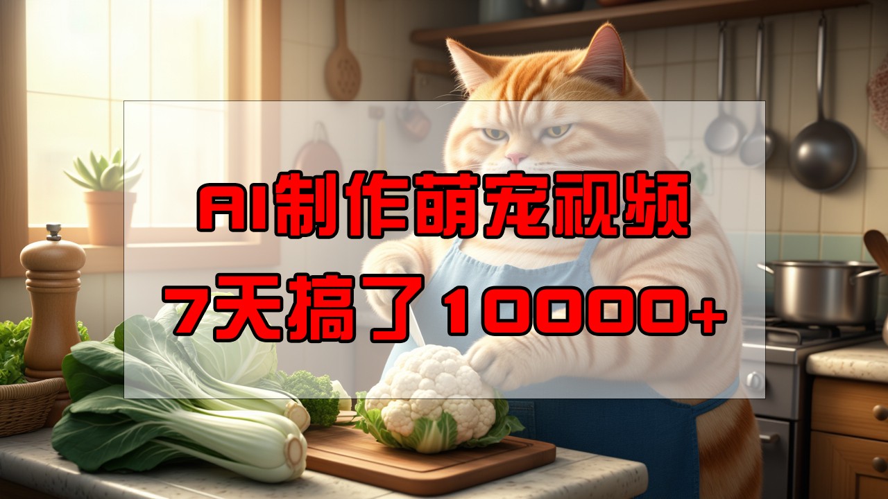 靠AI制作萌宠视频，7天搞了1万+，操作简单门槛低，有手机就行-创薯资源