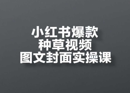 小红书爆款种草视频图文封面实操课，​开店、选品、引流、变现全流程-创薯资源