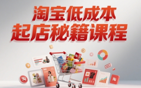 淘宝低成本起店系统课，助你快速起店，实现弯道超车-创薯资源