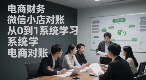 电商财务微信小店对账，从0到1系统学习电商对账-创薯资源
