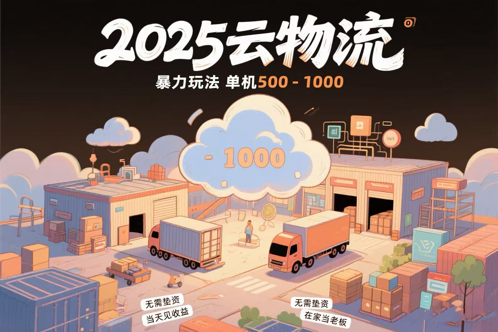 云物流赚差价，项目纯利润500~1000，无需垫资，当天到账。不需要有车，…-创薯资源