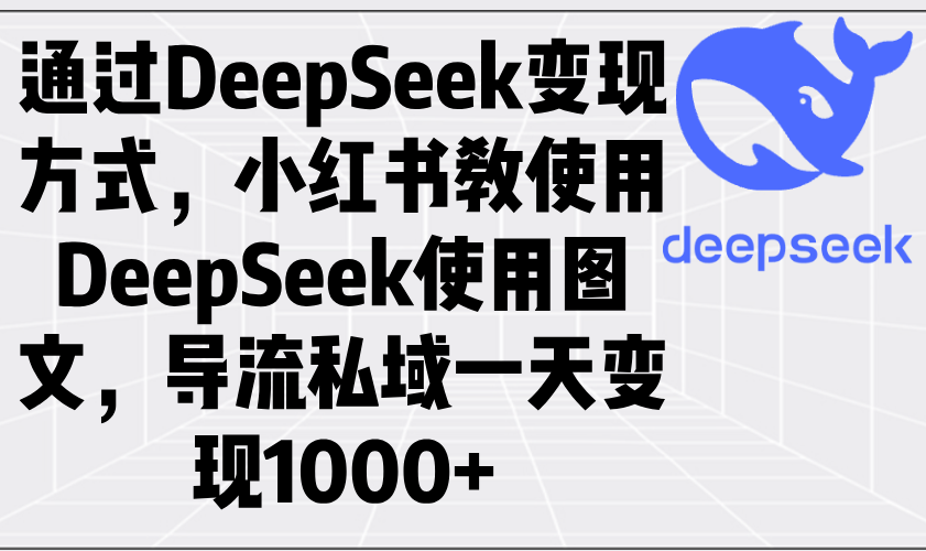 通过DeepSeek变现方式，小红书教使用DeepSeek图文，导流私域一天变现1000+-创薯资源