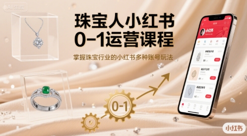 珠宝人小红书0-1运营课程，掌握珠宝行业的小红书多种账号玩法-创薯资源