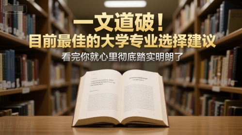 付费文章：一文道破！目前最佳的大学专业选择建议，看完你就心里彻底踏实明朗了-创薯资源