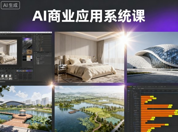 AI商业应用系统课，室内-软装-建筑-景观，智能设计+效果图+动画画实战-创薯资源