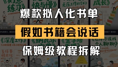 最新爆款拟人化书单玩法，假如书籍会说话，保姆级教程-创薯资源