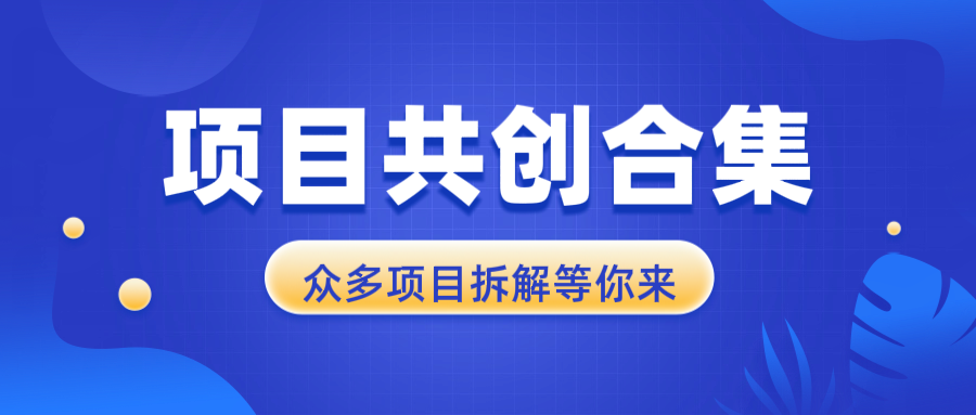 项目共创合集，从0-1全过程拆解，让你迅速找到适合自已的项目-创薯资源