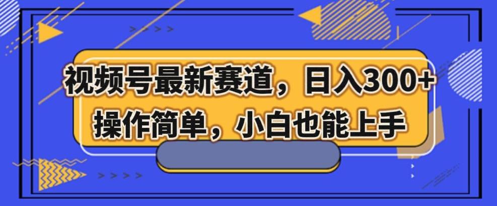 视频号最新赛道，日入300+，新手小白轻松掌握-创薯资源