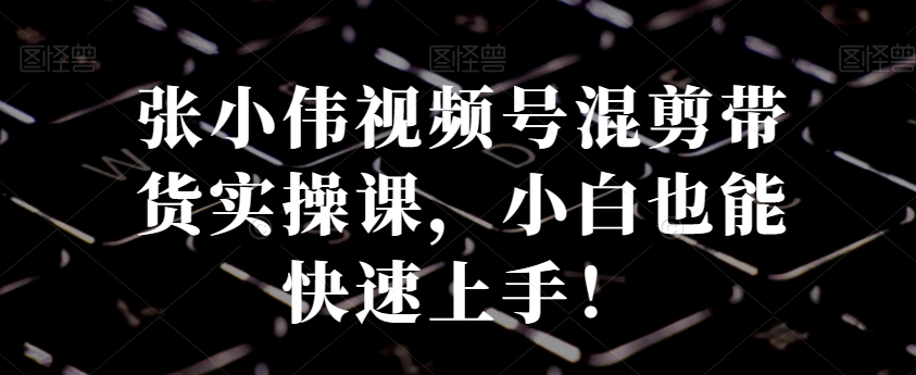 张小伟视频号混剪带货实操课，小白也能快速上手！-创薯资源