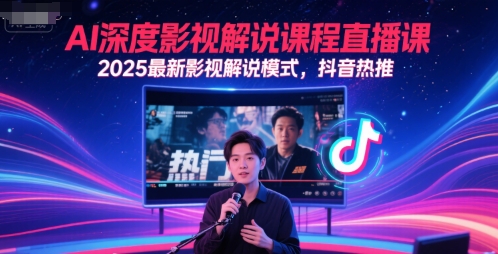 AI深度影视解说课程直播课，2025最新影视解说模式，抖音热推-创薯资源