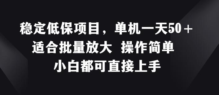 稳定低保项目，单机一天50+适合批量放大 操作简单 小白都可直接上手【揭秘】-创薯资源