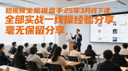 短视频全案操盘手25年3月线下课，全部实战一线操盘手经验分享，毫无保留分享，全是干货-创薯资源