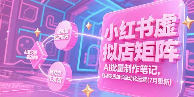 小红书虚拟店矩阵，AI批量制作笔记，自动发货加半自动化运营(7月更新-创薯资源
