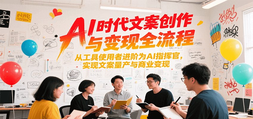 AI时代文案创作与变现全流程，从工具使用者进阶为AI指挥官，实现文案量产与商业变现-创薯资源