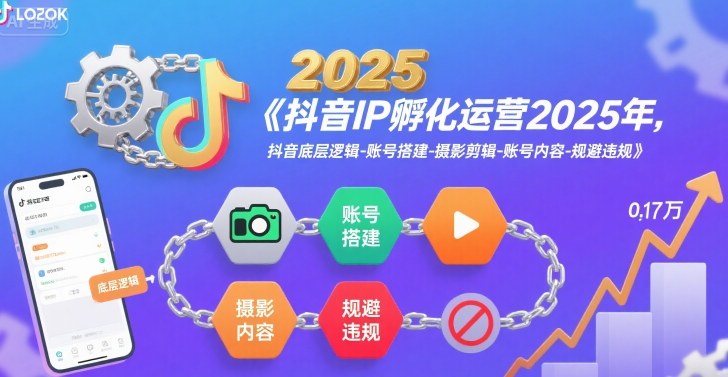 抖音IP孵化运营2025年，抖音底层逻辑-账号搭建-摄影剪辑-账号内容-规避违规-创薯资源
