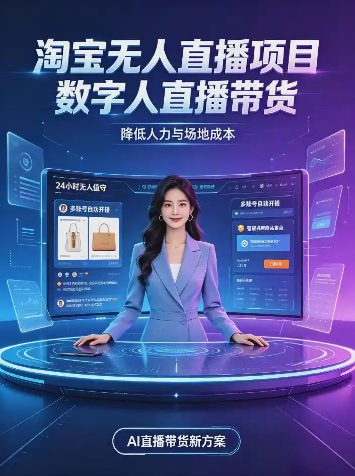 淘宝AI无人直播带货，24小时自动开播低门槛副业，无需真人长时间出镜，持续引流出单【揭秘】-创薯资源