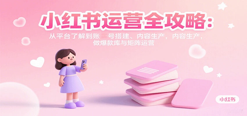 小红书运营全攻略：从平台了解到账号搭建、内容生产，做爆款库与矩阵运营-创薯资源