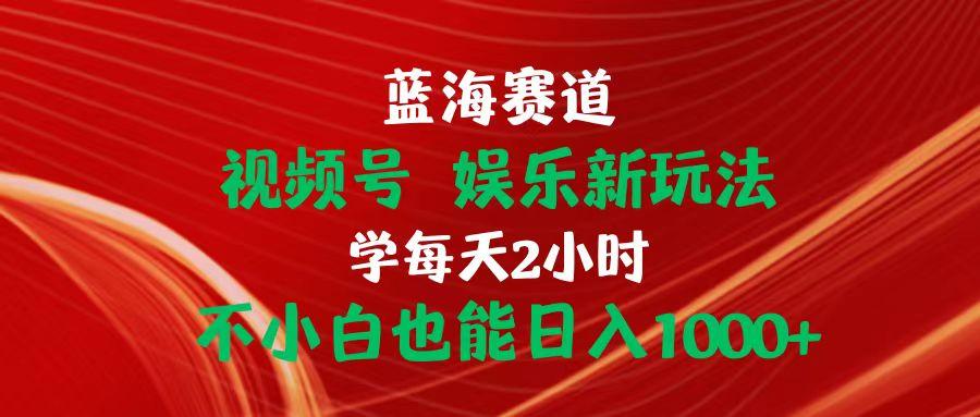 蓝海赛道视频号 娱乐新玩法每天2小时小白也能日入1000+-创薯资源