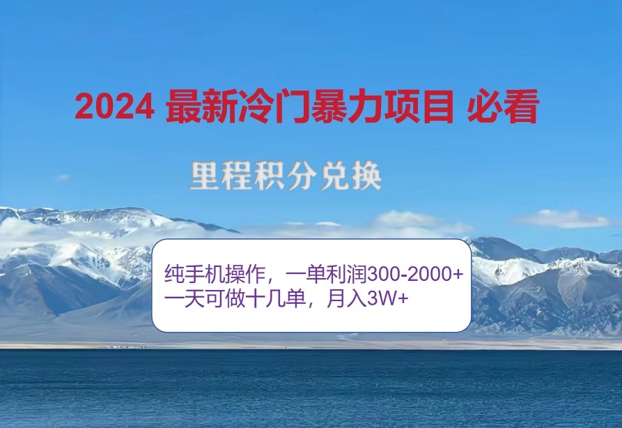 2024惊爆冷门暴利，里程积分最新玩法，高爆发期，一单300+—2000+-创薯资源