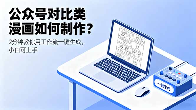 公众号对比类漫画如何制作？2分钟教你用工作流一键生成，小白可上手-创薯资源
