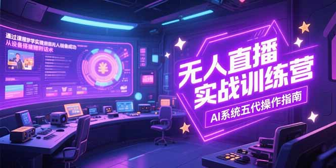 无人直播实操训练营，从设备搭建到话术，AI系统五代操作指南(7月更新-创薯资源
