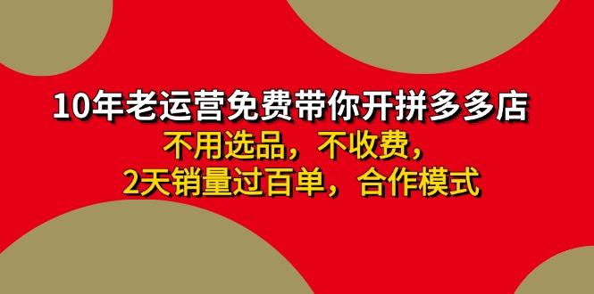 拼多多-合作开店日入4000+两天销量过百单，无学费、老运营教操作、小白…-创薯资源