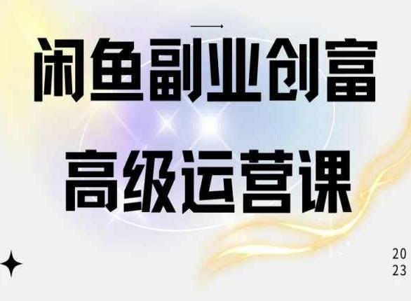 闲鱼电商运营高级课程，一部手机学会闲鱼开店赚钱-创薯资源