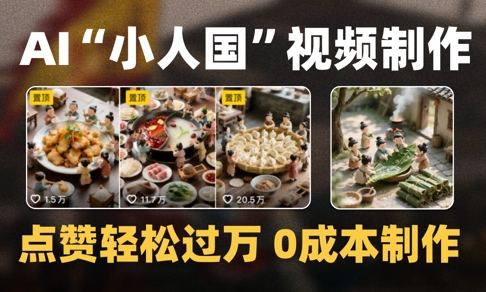 爆款1000W+播放微缩景观迷你小人国AI视频0成本制作全流程教学-创薯资源