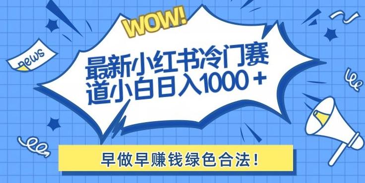 最新小红书冷门赛道日入1000+一部手机小白轻松-创薯资源