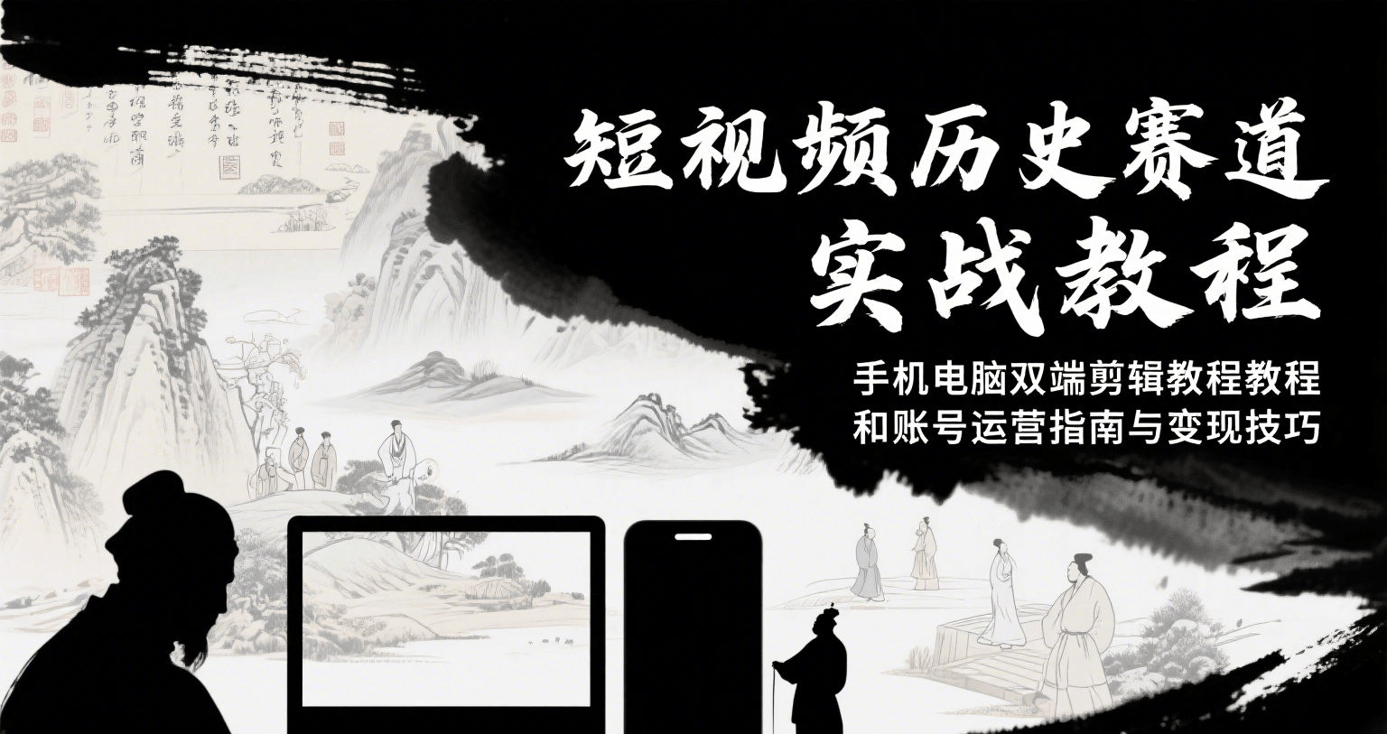 短视频历史赛道实战教程，手机电脑双端剪辑教程和账号运营指南与变现技巧-创薯资源