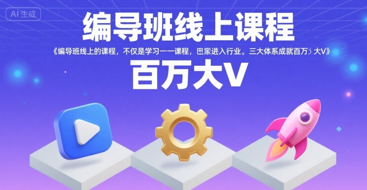 编导班线上课程，不仅是学习一门课程，更是进入一个行业，三大体系成就百万大V-创薯资源