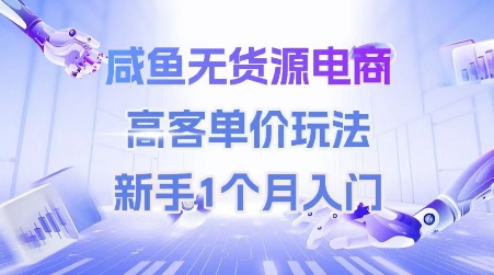 咸鱼无货源电商，高客单价玩法，新手1个月入门-创薯资源