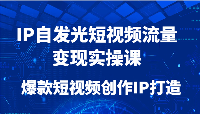 IP自发光短视频流量变现实操课，爆款短视频创作IP打造-创薯资源