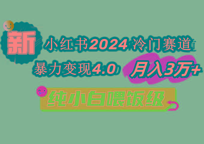 小红书2024冷门赛道 月入3万+ 暴力变现4.0 纯小白喂饭级-创薯资源