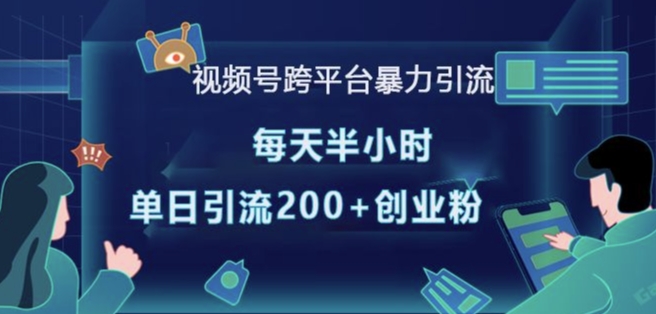 视频号跨平台暴力引流，每天半小时，单日引流200+精准创业粉-创薯资源