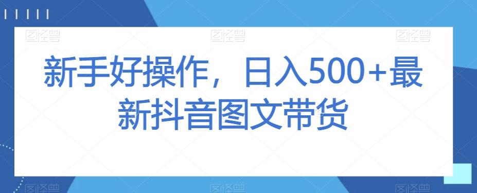 新手好操作，日入500+最新抖音图文带货【揭秘】-创薯资源