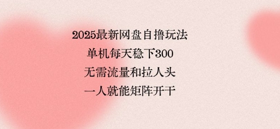 2025最新网盘自撸玩法，单机每天稳下3张，无需流量和拉人头，一个人就可轻松矩阵，全网独一份【揭秘】-创薯资源