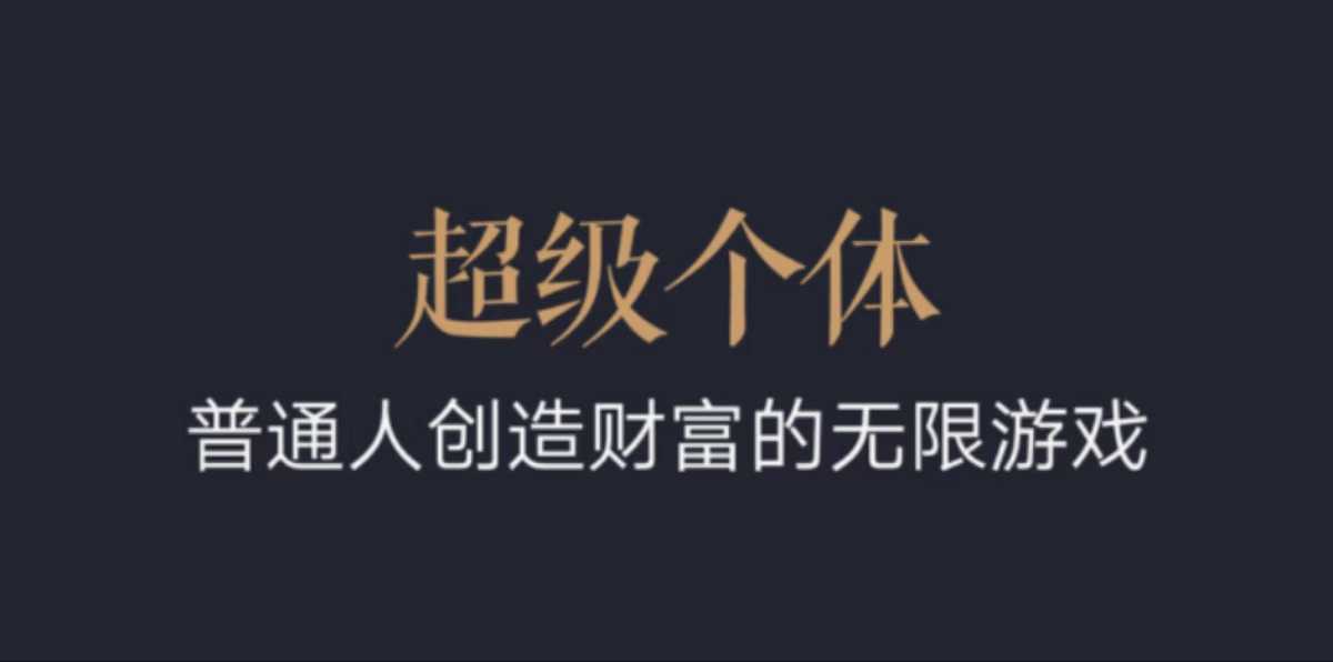 超级个体：2024-2025翻盘指南，普通人创造财富的无限游戏-创薯资源