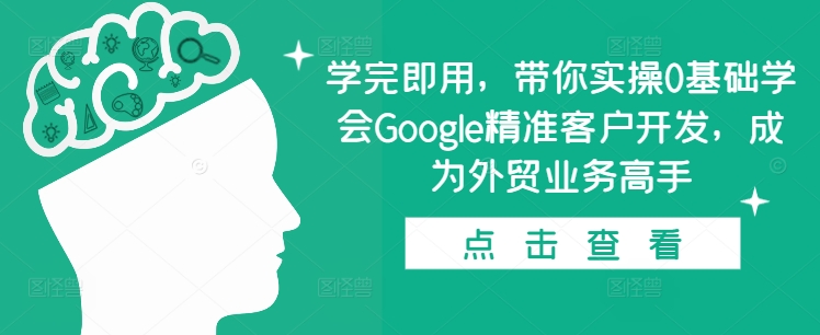 学完即用，带你实操0基础学会Google精准客户开发，成为外贸业务高手-创薯资源