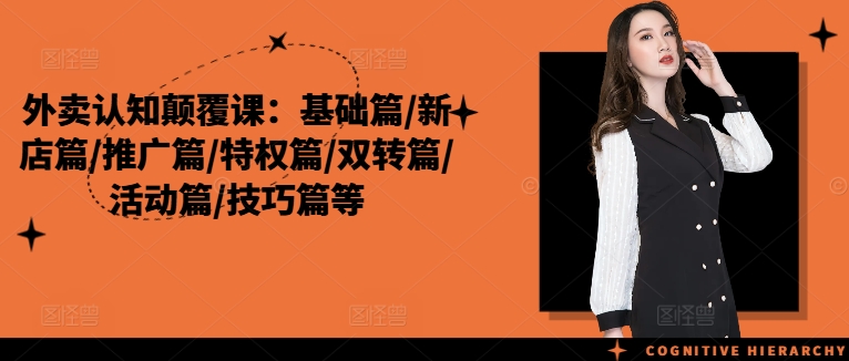 外卖认知颠覆课：基础篇/新店篇/推广篇/特权篇/双转篇/活动篇/技巧篇等-创薯资源
