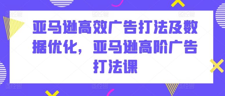 亚马逊高效广告打法及数据优化，亚马逊高阶广告打法课-创薯资源