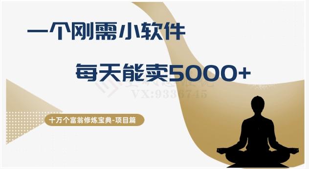 十万个富翁修炼宝典之17.一个刚需小软件，每天能卖5000+-创薯资源