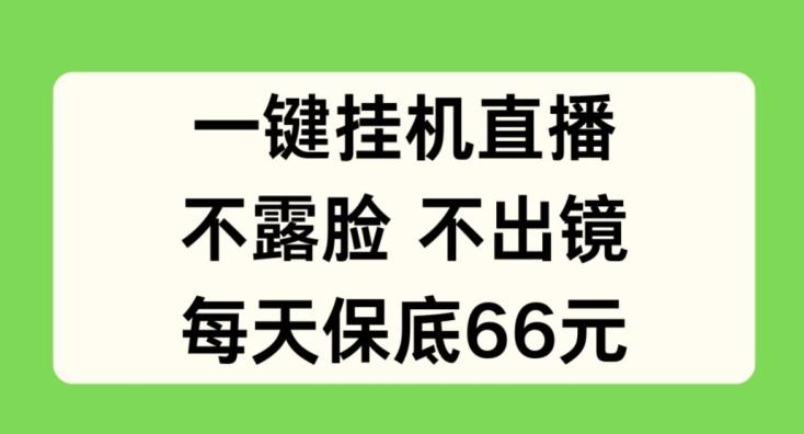 一键挂JI直播，不露脸不出境，每天保底66元【揭秘】-创薯资源